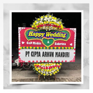 papan bunga ucapan pernikahan happy wedding 18