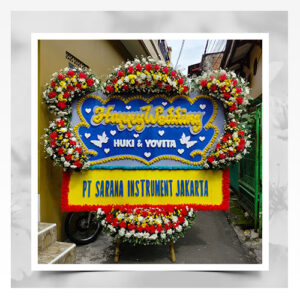 papan bunga happy wedding elegan 13