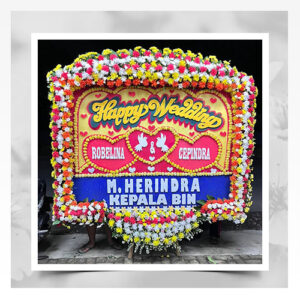 papan bunga ucapan pernikahan happy wedding 17