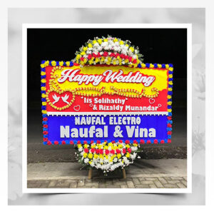 papan bunga ucapan pernikahan happy wedding 22