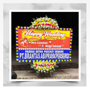 papan bunga happy wedding elegan 25