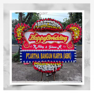 papan bunga happy wedding elegan 26