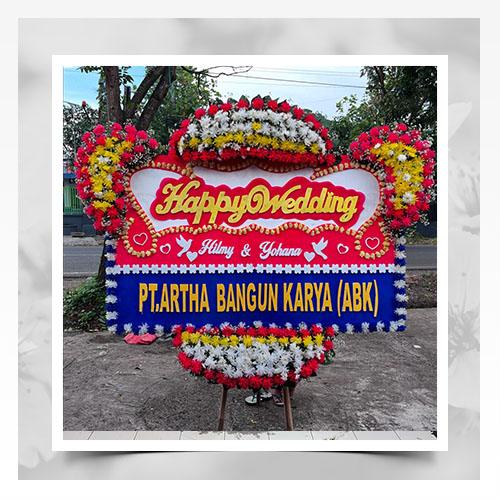 papan bunga happy wedding elegan 26