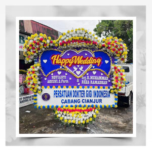 papan bunga happy wedding elegan 28