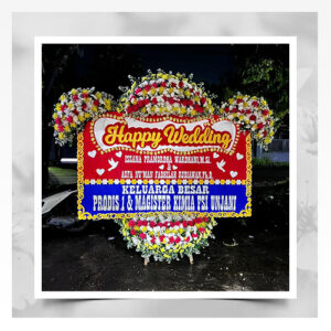 papan bunga happy wedding elegan 29