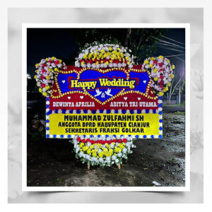 papan bunga happy wedding elegan 30