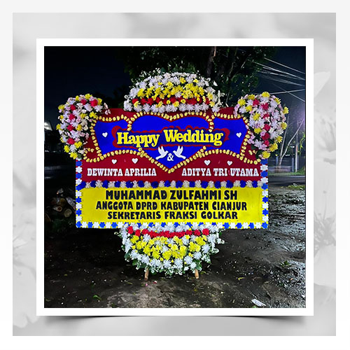 papan bunga happy wedding elegan 30