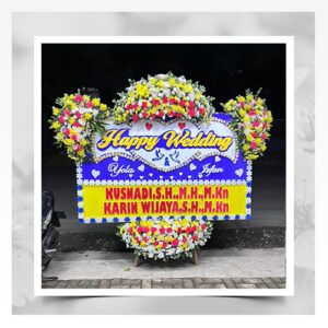 papan bunga happy wedding elegan 34