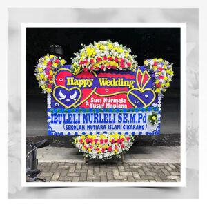 papan bunga happy wedding elegan 36
